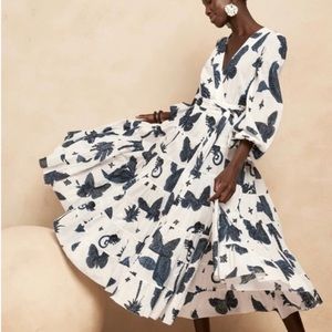 Banana Republic Butterfly Print Wrap MIDI Dress